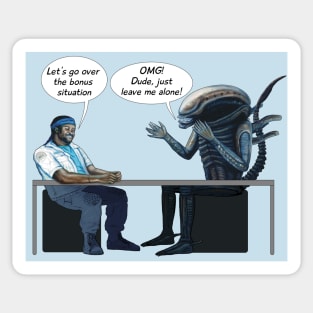 Bonus Situation Discussion (Alien 1979 Parody) Sticker